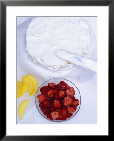 Spreading Strawberry And Mango Gateau With Cream by Jorn Rynio Pricing Limited Edition Print image