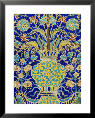 Ceramic Detail, Nadir Divanbegi Madressa, Bukhara, Uzbekistan, Central Asia by Upperhall Ltd Pricing Limited Edition Print image