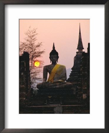 Seated Buddha Statue, Wat Mahathat, Sukhothai, Thailand by Rob Mcleod Pricing Limited Edition Print image