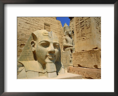Statue Of Ramses Ii And Obelisk, Luxor Temple, Luxor, Egypt, North Africa by Gavin Hellier Pricing Limited Edition Print image