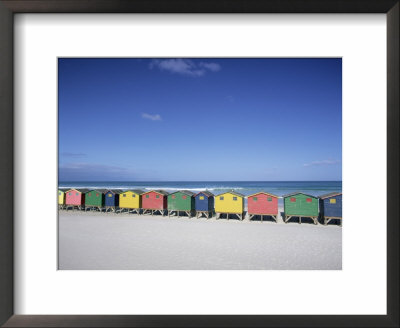Colourful Beach Huts In Muizenberg, Cape Town, Cape Peninsula, South Africa, Africa by Gavin Hellier Pricing Limited Edition Print image