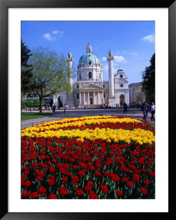 Karlskirche (Church) With Flower Bed In Foreground, Wieden, Vienna, Austria by Richard Nebesky Pricing Limited Edition Print image