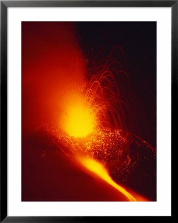 Eruption And Lava Flow From The Monti Calcarazzi Fissure, Mt. Etna In 2001, Sicily, Italy by Robert Francis Pricing Limited Edition Print image