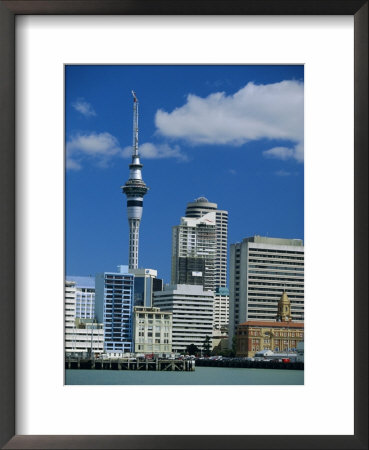 The Waterfront, Sky City Tower And The City Centre Skyline, Auckland, North Island, New Zealand by Robert Francis Pricing Limited Edition Print image