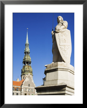 Statue Of Roland And St. Peter's Church In The Old Town Square, Riga, Latvia, Baltic States, Europe by Chris Kober Pricing Limited Edition Print image