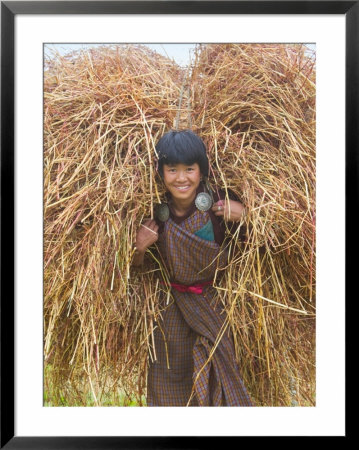 Farmer Carrying Straw, Bumthang, Bhutan by Keren Su Pricing Limited Edition Print image