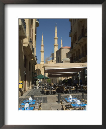 Street Cafe, New Mosque, Beirut, Lebanon, Middle East by Christian Kober Pricing Limited Edition Print image