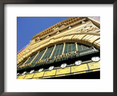 Facade Of Front Of Flinders Street Station With Clocks Showing Department Of Next Train, Victoria by Richard Nebesky Pricing Limited Edition Print image