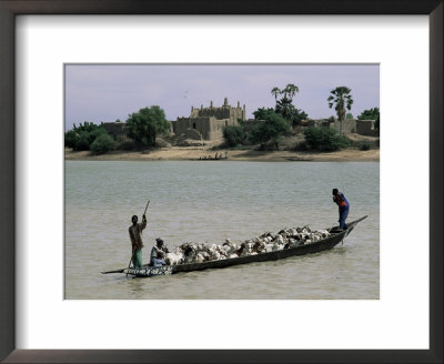 Peul Herder And Cattle Crossing The River Bani During Transhumance, Sofara, Mali, Africa by Bruno Morandi Pricing Limited Edition Print image