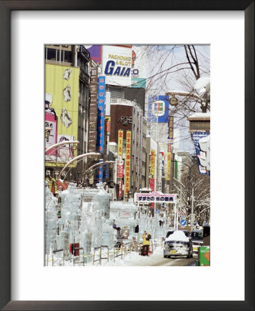 Ice Sculptures In Susukino Street, Yuki Matsuri (Snow Festival), Sapporo, Hokkaido, Japan by Tony Waltham Pricing Limited Edition Print image
