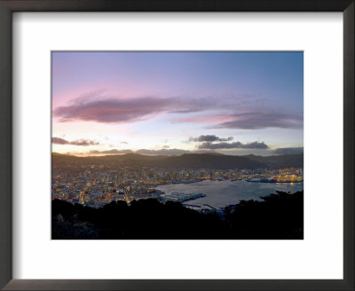 Panoramic View From Mount Victoria At Sunset, Of Wellington, North Island, New Zealand by Don Smith Pricing Limited Edition Print image
