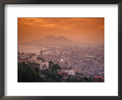 Sunset At Mount Vesuvius With Naples In The Foreground At The Bay Of Naples In Italy by Richard Nowitz Pricing Limited Edition Print image