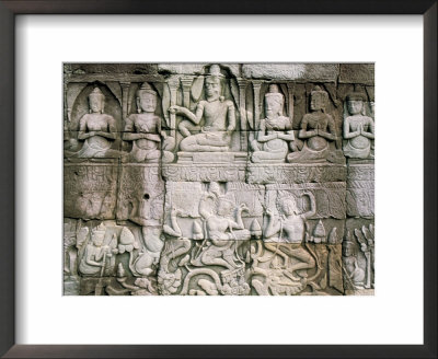Detail Of Reliefs, The Bayon, Angkor, Unesco World Heritage Site, Siem Reap, Cambodia by Bruno Morandi Pricing Limited Edition Print image