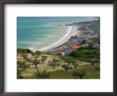 Resort Town And View Of Adriatic Sea, Fossacesia Marina, Abruzzo, Italy by Walter Bibikow Pricing Limited Edition Print image