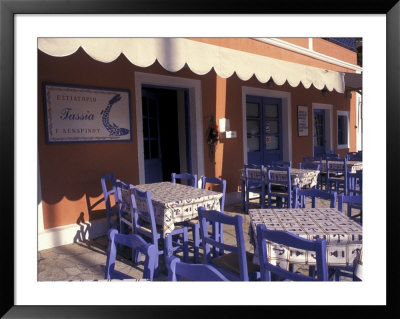 Outdoor Restaurant, Kefallonia, Ionian Islands, Greece by Connie Ricca Pricing Limited Edition Print image