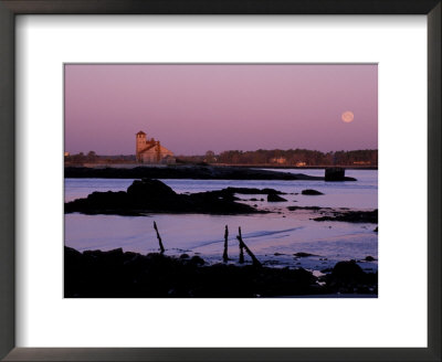 Full Moon Over Fort Foster, Piscataqua River, Maine, Usa by Jerry & Marcy Monkman Pricing Limited Edition Print image