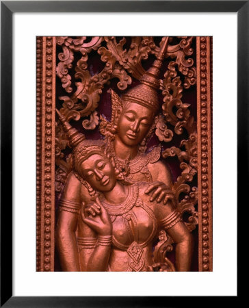 Detail Of Carved Wooden Door At Wat Xieng Thong, Luang Prabang, Luang Prabang, Laos by John Banagan Pricing Limited Edition Print image