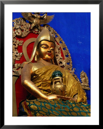 Golden Statue Of Je Tsongkhapa At Mewa Gompa, Amdo, Tibet by Bill Wassman Pricing Limited Edition Print image