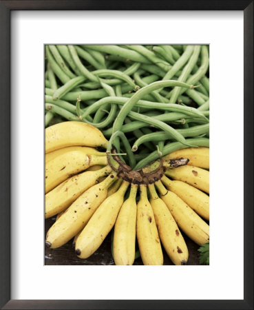 Bananas And Green Beans At The Market, Martinique, Lesser Antilles by Yadid Levy Pricing Limited Edition Print image