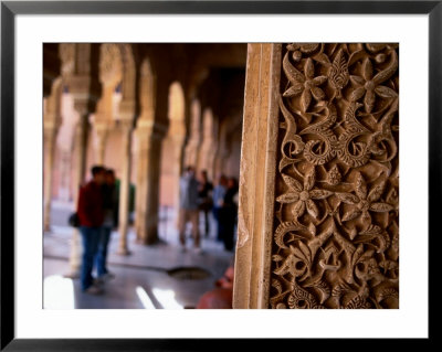 Carved Wall With Tourists In Background, Alhambra, Granada, Spain by John Banagan Pricing Limited Edition Print image