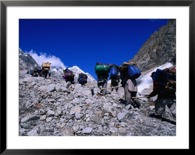 Porters On Mountaineering Expedition Climbing Tirich Glacier In Hindu Kush Range, Pakistan by Grant Dixon Pricing Limited Edition Print image