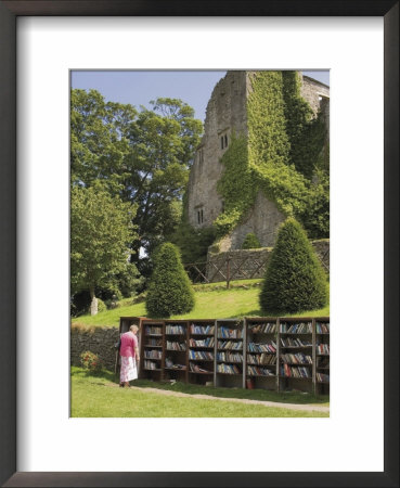 Bookstall In Grounds Of Hay On Wye Castle, Powys, Mid-Wales, Wales, United Kingdom by David Hughes Pricing Limited Edition Print image