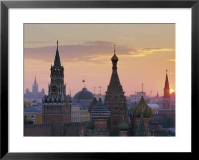 St. Basil's Cathedral And Kremlin, Moscow, Russia by Charles Bowman Pricing Limited Edition Print image