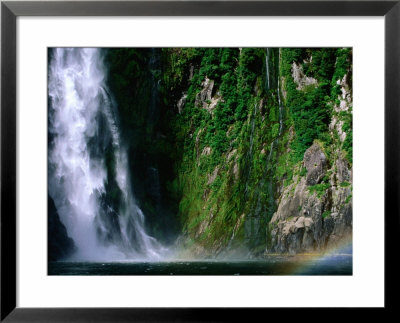 Spray And Rainbow From Stirling Falls On Milford Sound, New Zealand by Glenn Van Der Knijff Pricing Limited Edition Print image