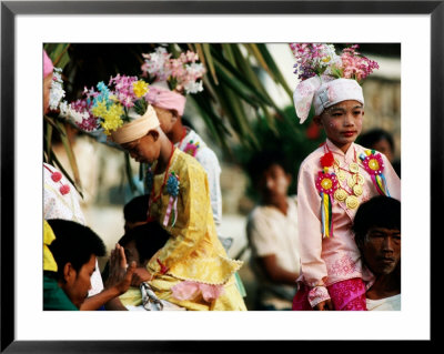 Boys On Men's Shoulders At Mass Monks Ordination At Poy Sang Long Festival, Mae Hong Son, Thailand by Alain Evrard Pricing Limited Edition Print image
