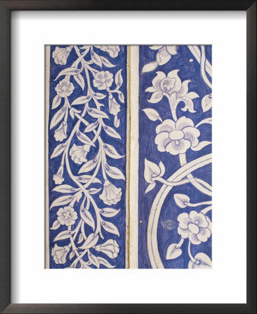 Abstract Or Stylized Floral Motif, Chalk Blue And White Painted Mahal, The City Palace by John Henry Claude Wilson Pricing Limited Edition Print image