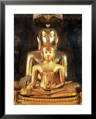 Seated Buddha Images, Wat Bovornives (Bowonniwet), Bangkok, Thailand, Southeast Asia by Gavin Hellier Pricing Limited Edition Print image