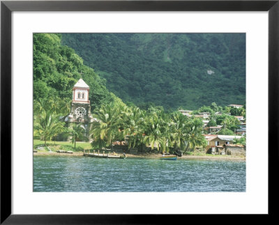 Village Of Soufriere And Church From The Sea, Dominica, Windward Islands by Lousie Murray Pricing Limited Edition Print image