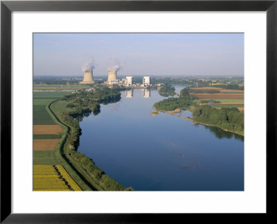 Aerial View Of River And Countryside Near The Nuclear Power Station Of Saint Laurent-Des-Eaux by Bruno Barbier Pricing Limited Edition Print image