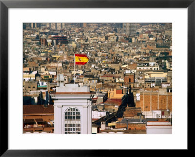Flag Flying On City Tower, Barcelona, Catalonia, Spain by Christopher Groenhout Pricing Limited Edition Print image