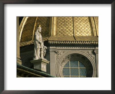 Statue And Golden Dome, Wawel Cathedral, Krakow, Unesco World Heritage Site, Poland by Jean Brooks Pricing Limited Edition Print image