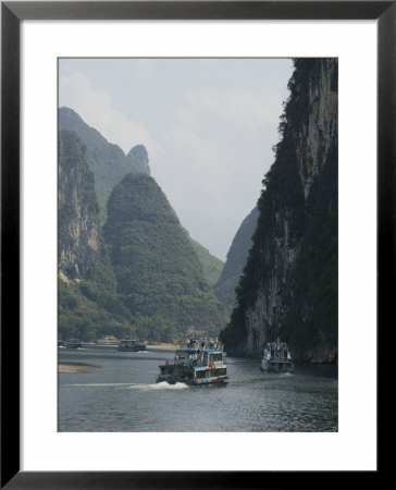 Cruise Boats Between Guilin And Yangshuo, Li River, Guangxi Province, China by Angelo Cavalli Pricing Limited Edition Print image
