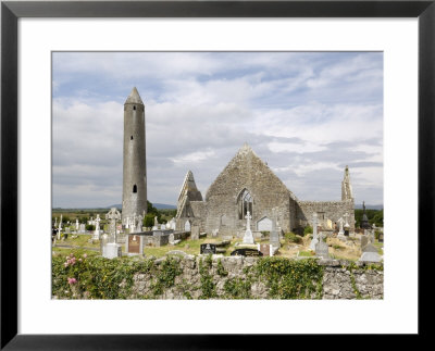 Kilmacdaugh Churches And Round Tower, Near Gort, County Galway, Connacht, Republic Of Ireland by Gary Cook Pricing Limited Edition Print image