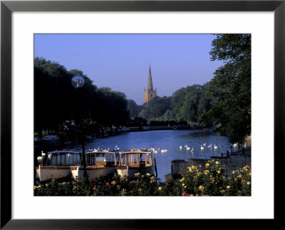 Holy Trinity Church And Barges On River Avon, Stratford-On-Avon, England by Nik Wheeler Pricing Limited Edition Print image