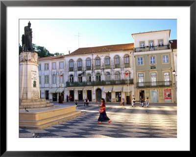 Young Woman Crossing Praca Da Republica, Tomar, Portugal by John & Lisa Merrill Pricing Limited Edition Print image