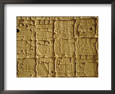 Mayan Carvings On Stela, Tikal, Guatemala, Central America by Upperhall Ltd Pricing Limited Edition Print image
