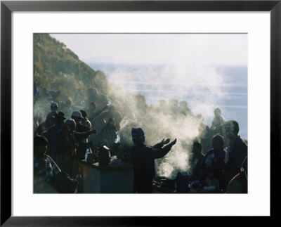 Shamans Sell Prayers To Visitors Near The Island Of The Sun by Kenneth Garrett Pricing Limited Edition Print image