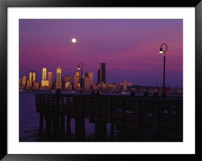 Seattle Skyline With Fishing Pier, Wa by Jim Corwin Pricing Limited Edition Print image