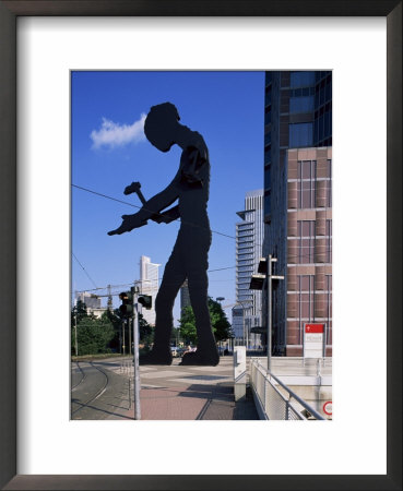 Statue Of A Hammering Man, Frankfurt-Am-Main, Hesse, Germany by Hans Peter Merten Pricing Limited Edition Print image