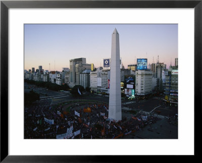 A Rally At The Base Of The Obelisk In Plaza De La Republica by Pablo Corral Vega Pricing Limited Edition Print image