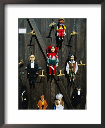 Marionettes, Puppets, Hanging On Wall At Hradcany, Prague, Czech Republic by Richard Nebesky Pricing Limited Edition Print image