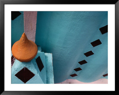 Tiled Architectural Detail On The Church Facade Of San Luis Atexac, Puebla, Mexico by Jeffrey Becom Pricing Limited Edition Print image