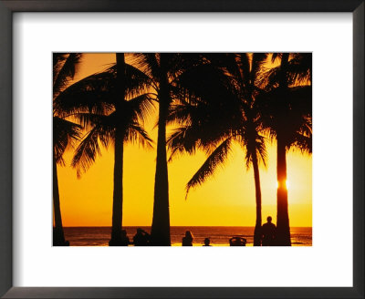 A Waikiki Winter Sunset, Honolulu, Oahu, Hawaii, Usa by Ann Cecil Pricing Limited Edition Print image