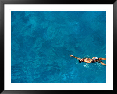 Overhead Of Boy Swimming In Pool At Water Polo Training, Bangkok, Thailand by Alain Evrard Pricing Limited Edition Print image