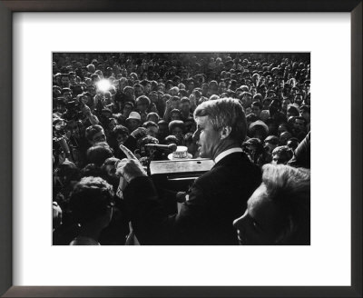 Senator Robert Kennedy And Wife Ethel Standing At Podium Just Prior To His Assassination by Bill Eppridge Pricing Limited Edition Print image