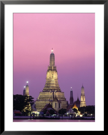 Temple Of Dawn And Chao Phraya River, Night View, Bangkok, Thailand by Steve Vidler Pricing Limited Edition Print image